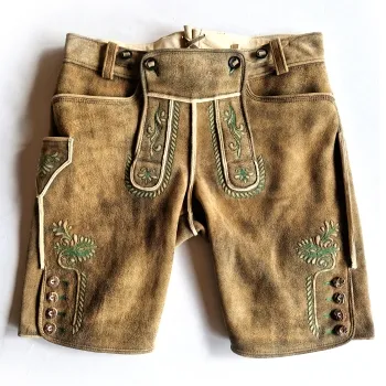 "Bad Ischl" Vintage Hirschlederhose, Farbe eibe, inkl. Hosenträger